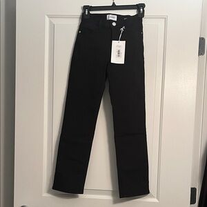 FRAME. NWT size 24 le high straight black jeans